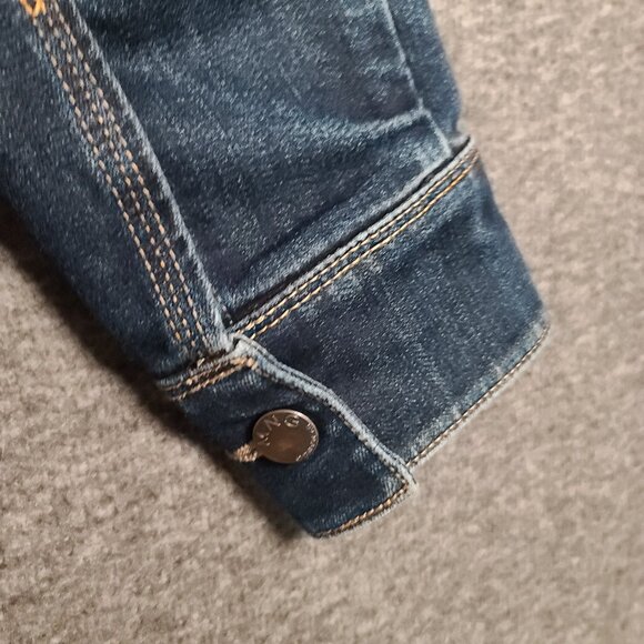 MNG by Mango Denim Dark Wash Classic Crop Jean jacket Size XL - Picture 5 of 13
